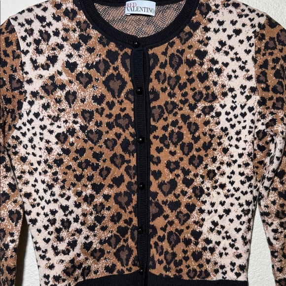 Red VALENTINO Cheetah Cardigan - Picture 3 of 8